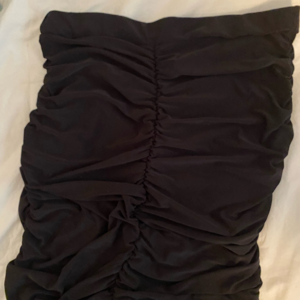 PrettyLittleThing Black Gathered Skirt